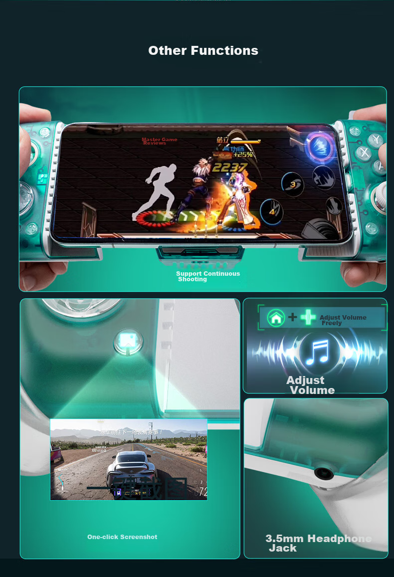 GAMESIR X3 Pro Aurora Cooling Gaming Controller Type-C for Apple IPhone 15, Android Switch, Mobile Games, Racing, Genshin Impact 18