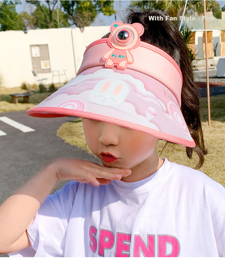 GLO-STORY Solar Fan Hat, Children's Sun Protection Cap, Outdoor Beach UV-Resistant Sun Hat 27