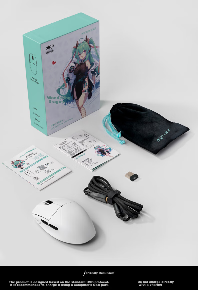 Aigo GM80 Plus Glacier Wired/wireless/tri-mode Gaming Mechanical Mouse for Office And Bluetooth Rechargeable Ergonomic Mouse for Small And Medium Hands 20