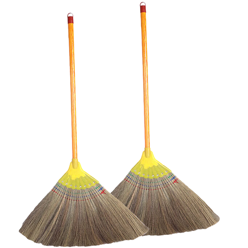Home Maid Feather Broom, Grass Woven Garden Soft Broom, Traditional Handmade Craftsmanship