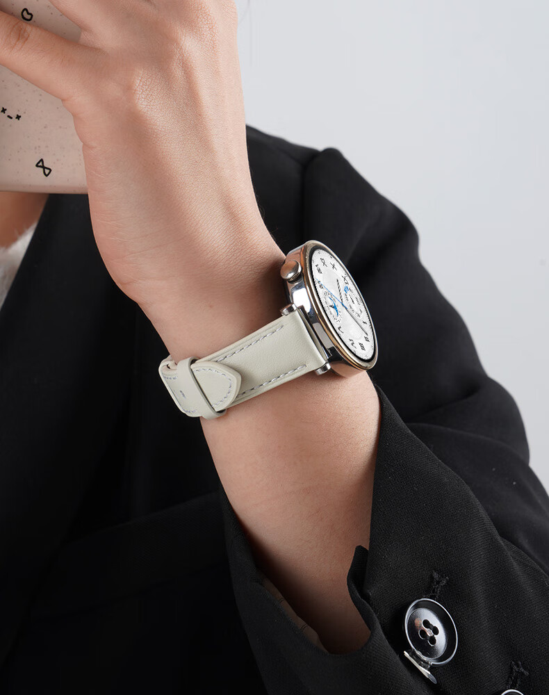 Watchbond Leather Strap Compatible with Huawei Watch GT6/GT5/GT4/Watch5 Women's Models, Official Style for GT5 Pro, Smart GT5 Sports 18mm Fashionable Women's Watch Band 14