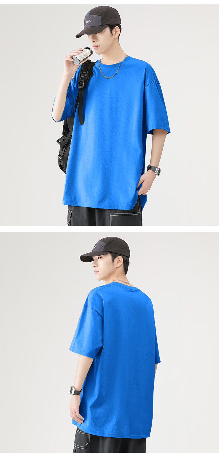 NASA GISS Official Trendy Short-Sleeve T-Shirt, Summer Pure Cotton Solid Color Undershirt, Loose-Fitting Men's Half-Sleeve, White, S 9