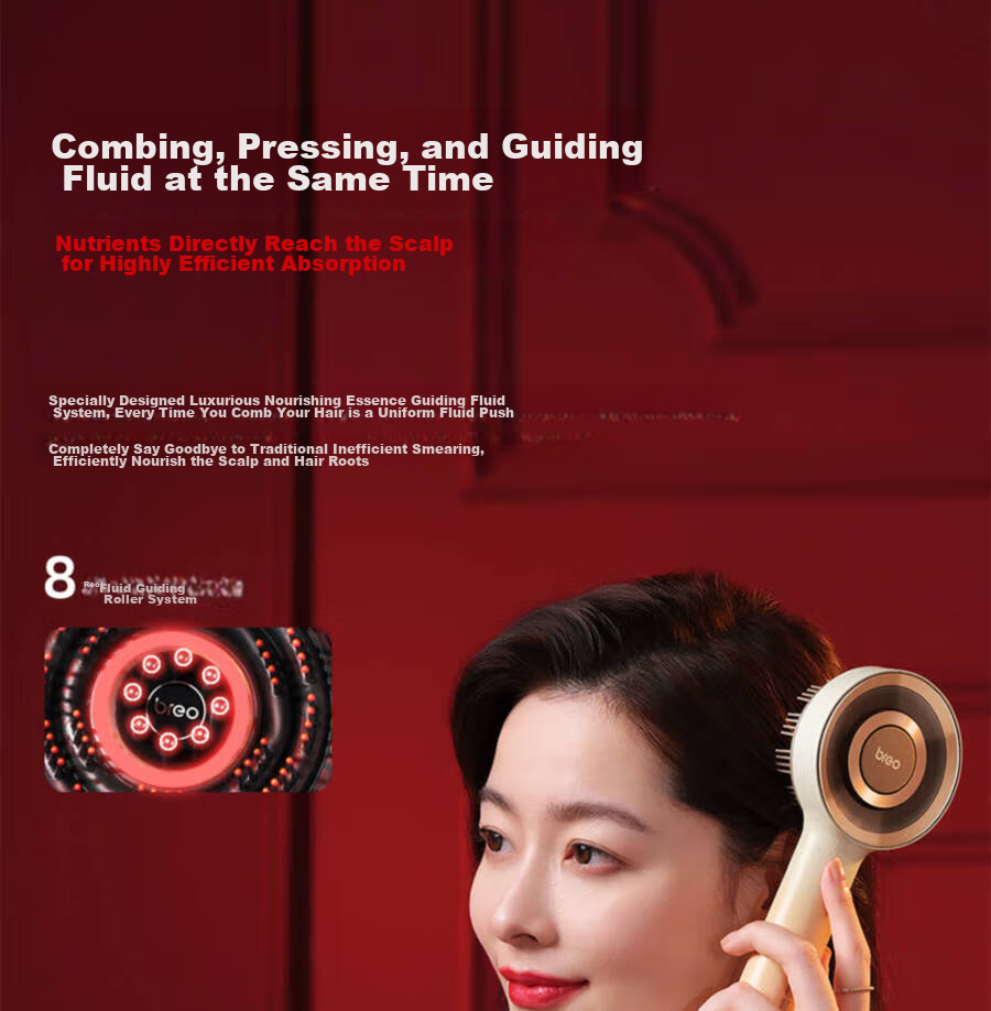 Breo [Mid-Autumn Festival Gift Top] Scalp3 Scalp Massage Comb, Black Kneading Massage, Stress Relief Hair Care Comb, Red Light Comb, Scalp Massager, Mid-Autumn Festival Gift for Elders 12