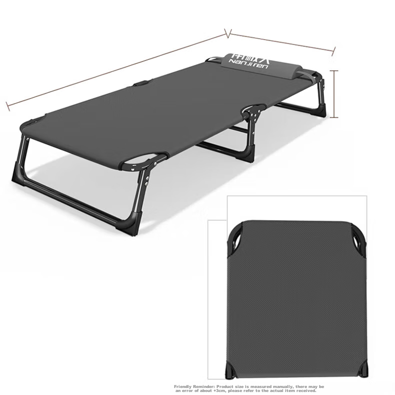 Nanjiren Folding Bed Single Bed Office Nap Bed Military Cot Accompanying Care Bed Two-Fold Bed with Comfortable Cotton Pad 11