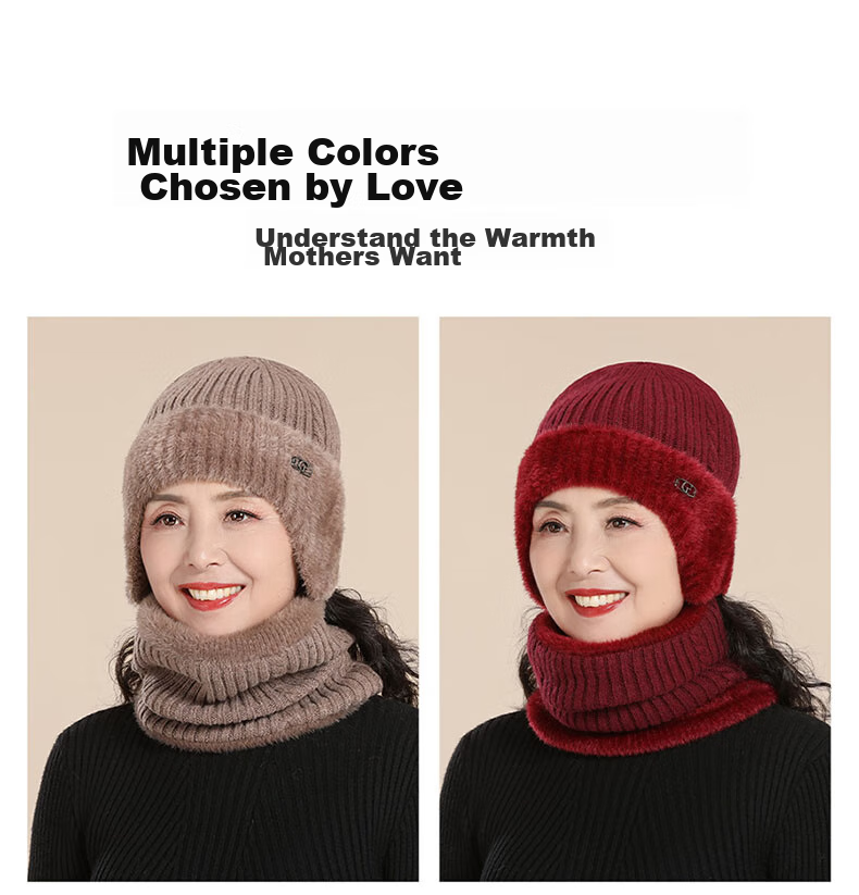 Hengyuanxiang Wool Hat for Women, Autumn And Winter Warmth, Middle-Aged And Elderly Wool Knitted Hat, Thickened, Birthday Gift for Mom Or Grandma 14