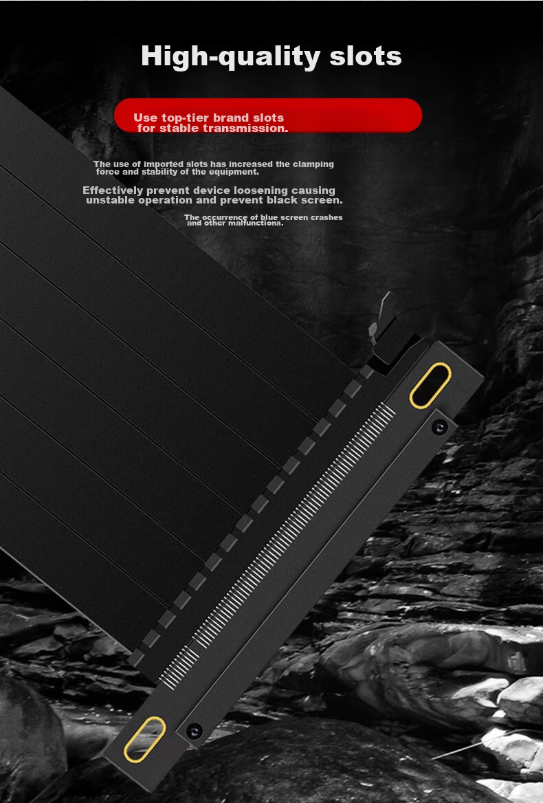 LinkStone Full-Speed Lossless PCIE4.0 Dual Anti-Reflective Graphics Card Vertical Expansion Cable Vertical Bracket PCIe X16 Anti-Electromagnetic Interference Bendable Suitable for 4090 Graphics Card 6