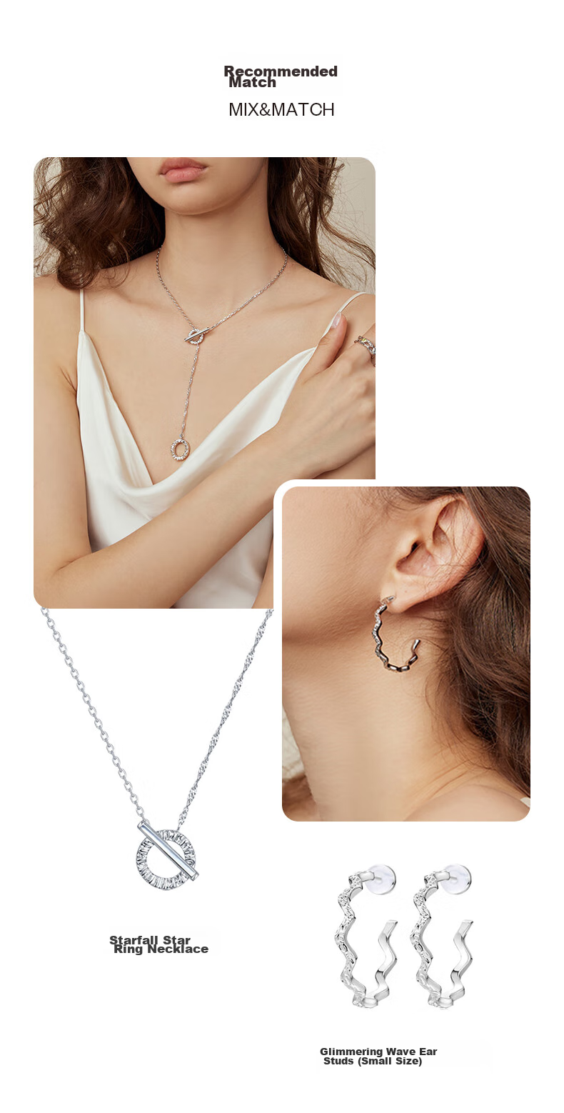 Arsis Flowing Light Series Lianjing Wave Earrings for Women, Fashion Jewelry, 925 Silver Studs, Birthday Gift for Girlfriend 8