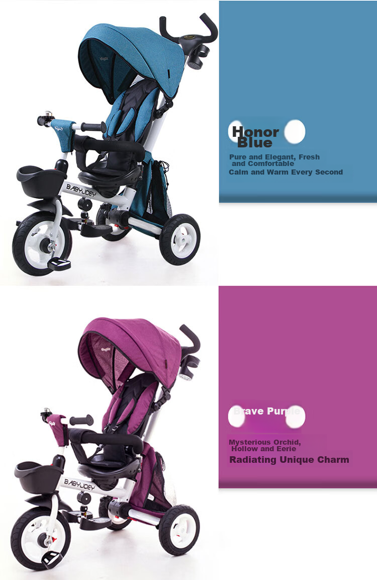 BABYJOEY Children's Tricycle, Foldable Baby Bike for Ages 1-5, Kids' Bicycle TT59, Princess Pink, Baby Gift 12