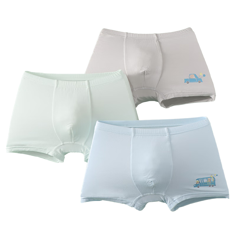 Hodo Children's Underwear, Boys And Girls, Big Kids, Modal Boxer Briefs, Class A Antibacterial Pants, 3 Pieces, 4027 Combination, Size 160