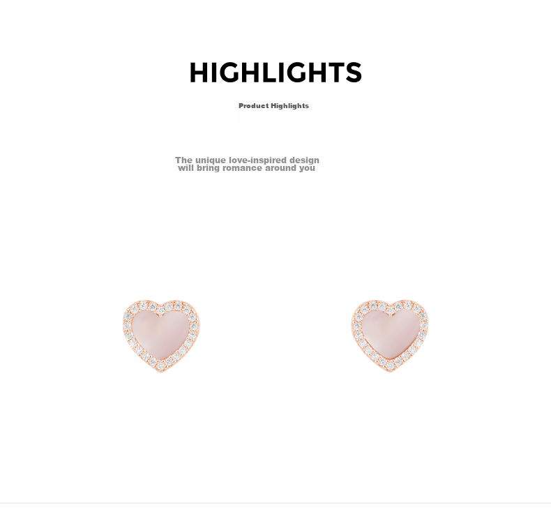 APM Monaco Pink Mother-Of Heart Stud Earrings, Niche Luxury High-End Jewelry, Birthday Gift for Girlfriend Or Wife 2