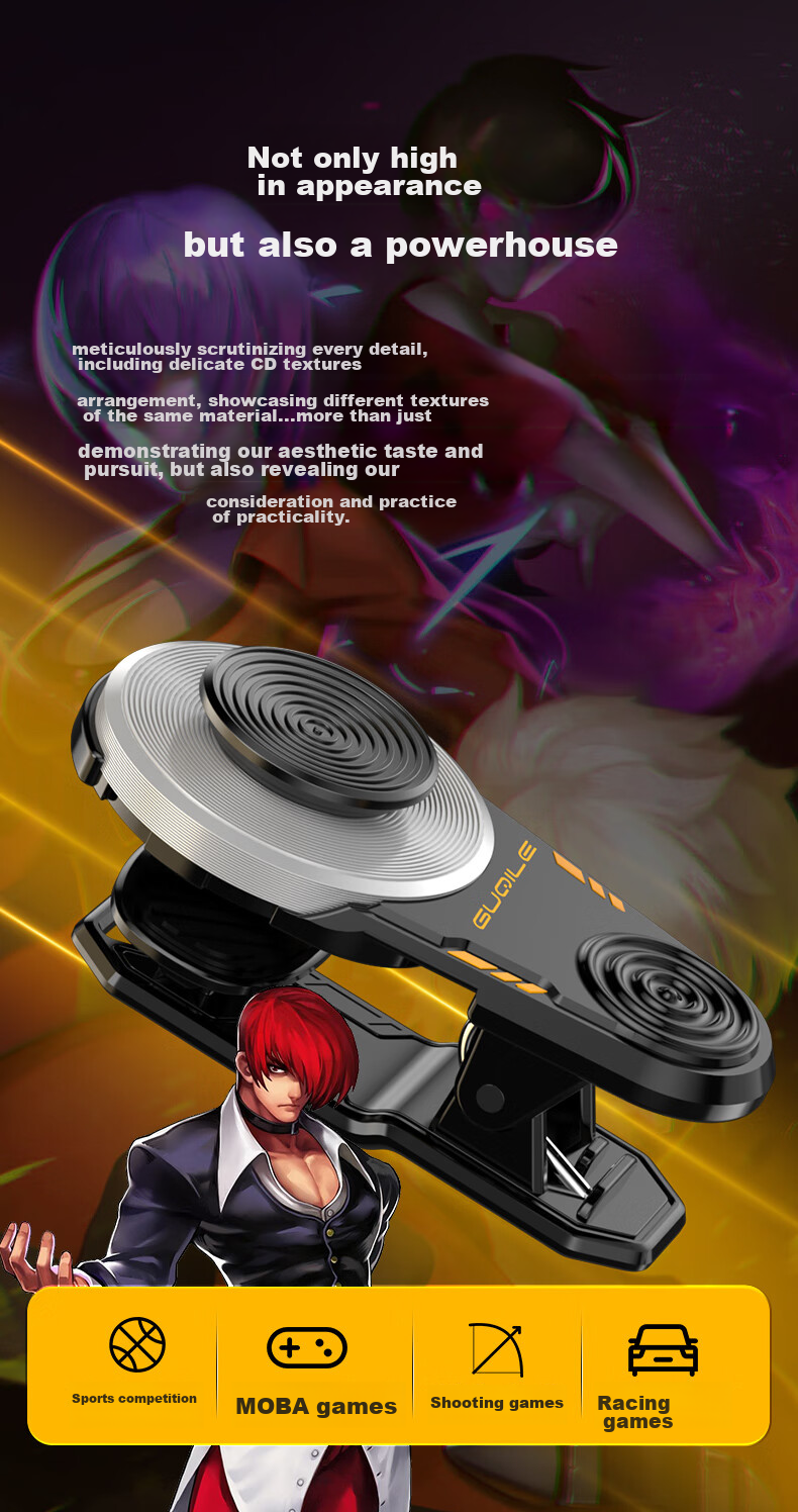 BIAZE Mobile Game Controller, PUBG Helper And Peace Elite Assistant, Mechanical Pressure Gun DNF Honor of Kings Gaming Accessory Grip, Specially Designed for Apple And Android, YX84 6