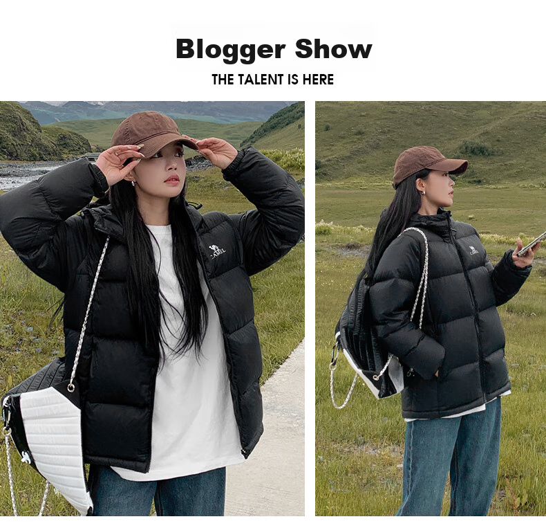 CAMEL [Hug] Winter Outdoor Water-Resistant down Jacket, 600 Fill Power, Unisex Thick Hooded Warm Puffer Coat 5