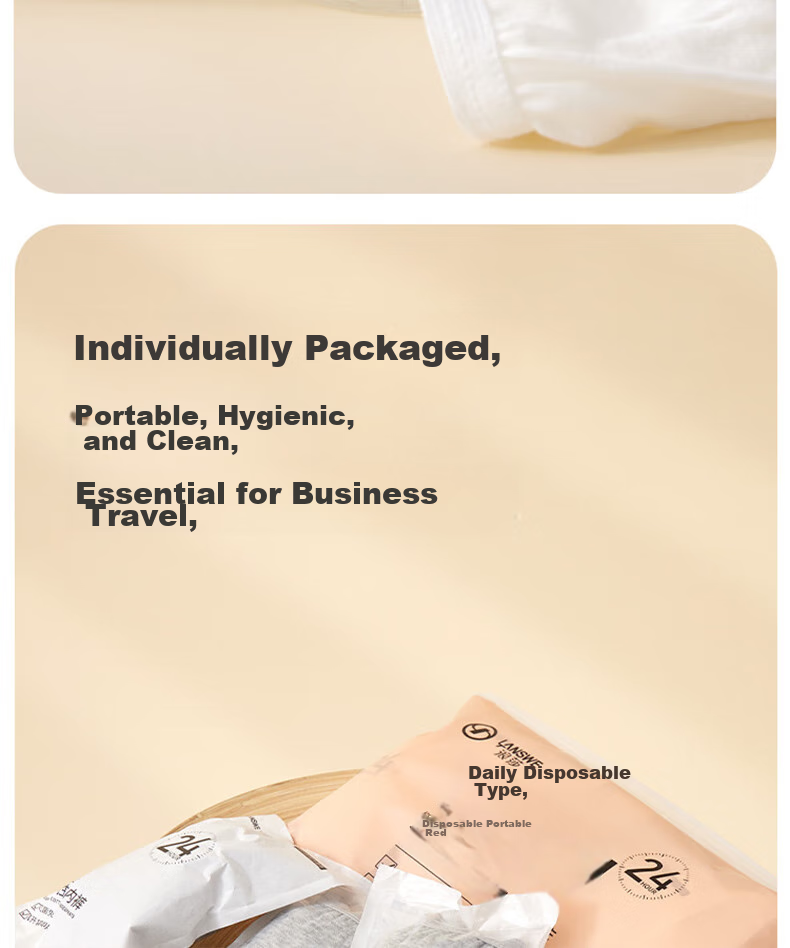 LangSha Disposable Men's Underwear, 5-Pack, Pure Cotton, No-Wash Sterilized, for Business Trips And Travel, Boxer Briefs, White Daily Disposable Underpants for Me 12