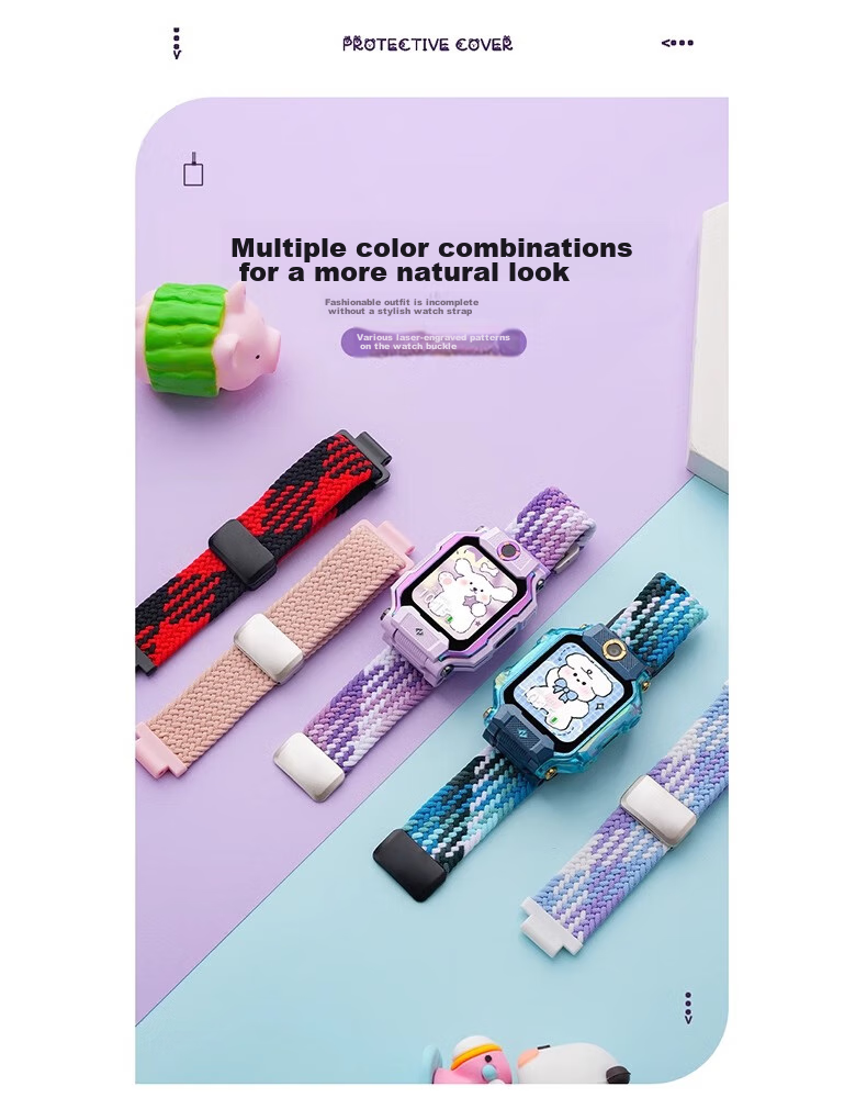 Iboann Compatible Watch Band for Xiaotianc Z11, Z10/Z9/Z8a/Z7s/Z6pro Smartwatch, Braided Magnetic Strap for Z5/Z1/Z2Y/Z3/Z1S/Y05/Q1A Children's Accessories 5