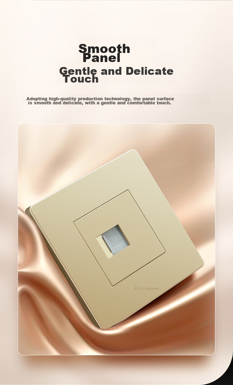 BULL Switch Socket G07 Series Single Computer Cable Type Category Six Socket G07T102B(U6), Champagne Gold Concealed Installatio 4
