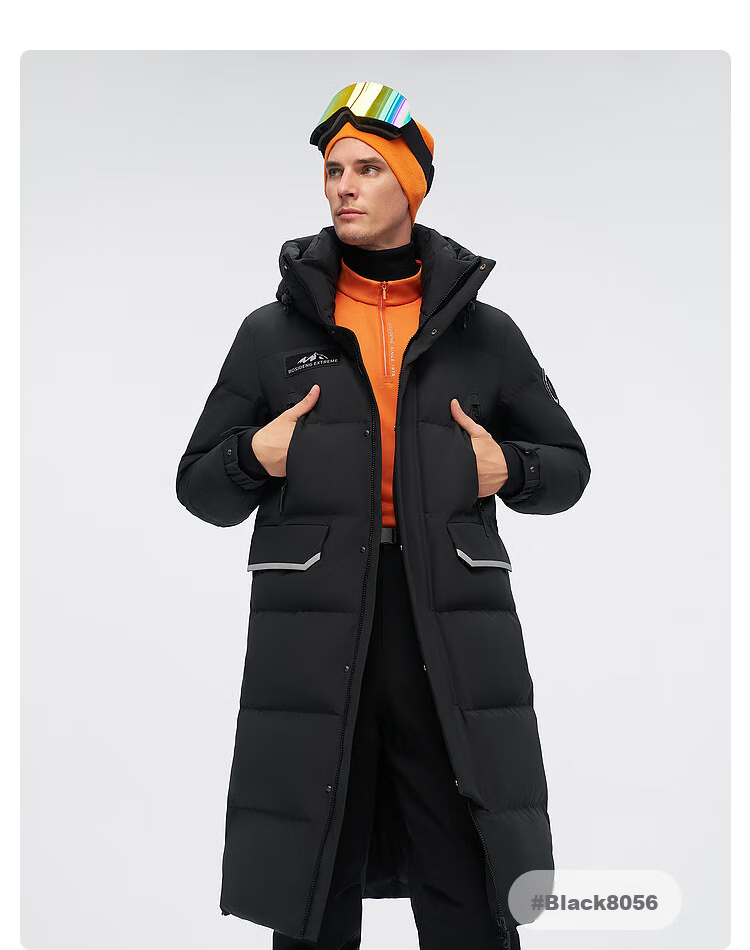 BOSIDENG [Guan Aideng Style] Extreme Cold Goose down Jacket for Men And Women, Couples Matching Long Hooded Warm Coat 50