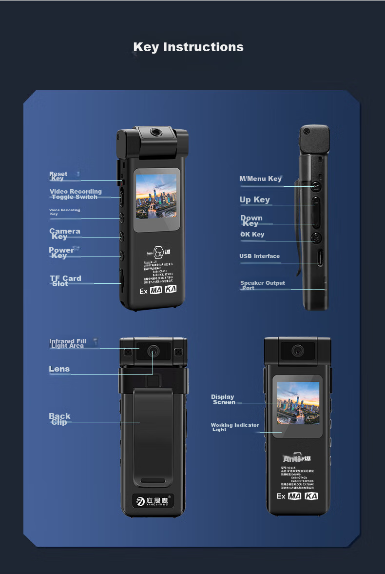 Yingjiying High-Definition Camera Law Enforcement Recorder, Bicycle Riding Sports Camera, Portable Audio And Video Recorder, 32GB 13