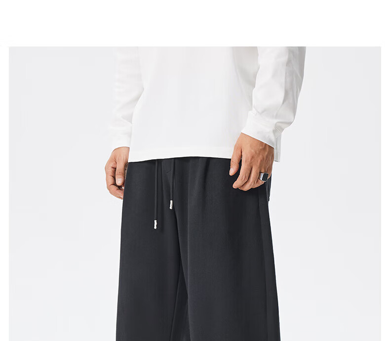 CHINISM Casual Pants, American-Style Curved Knife Pants, Straight-Leg Trendy Fashion Sweatpants, Sports Pants, Loose-Fitting Trousers, Slimming Effect, Draping Long Pants 1