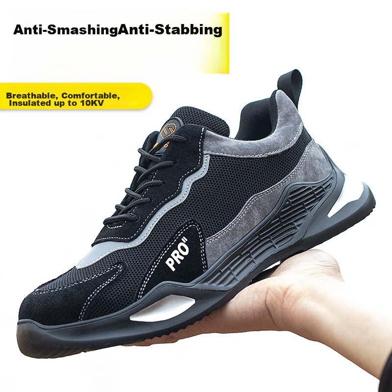 LAOGUANJIA Men's Ultra-Light Safety Shoes, Anti-Smashing, Puncture-Resistant, Work Safety Functional Shoes, Electrician Insulated 10KV308, Size 39