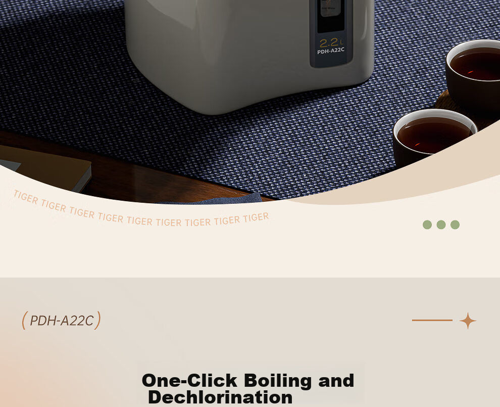 TIGER Electric Kettle, Smart Timer with 3 Temperature Settings, Anti-Drip Electric Kettle PDH-A22C 2.2L Electric Kettle Camel Color CU 14