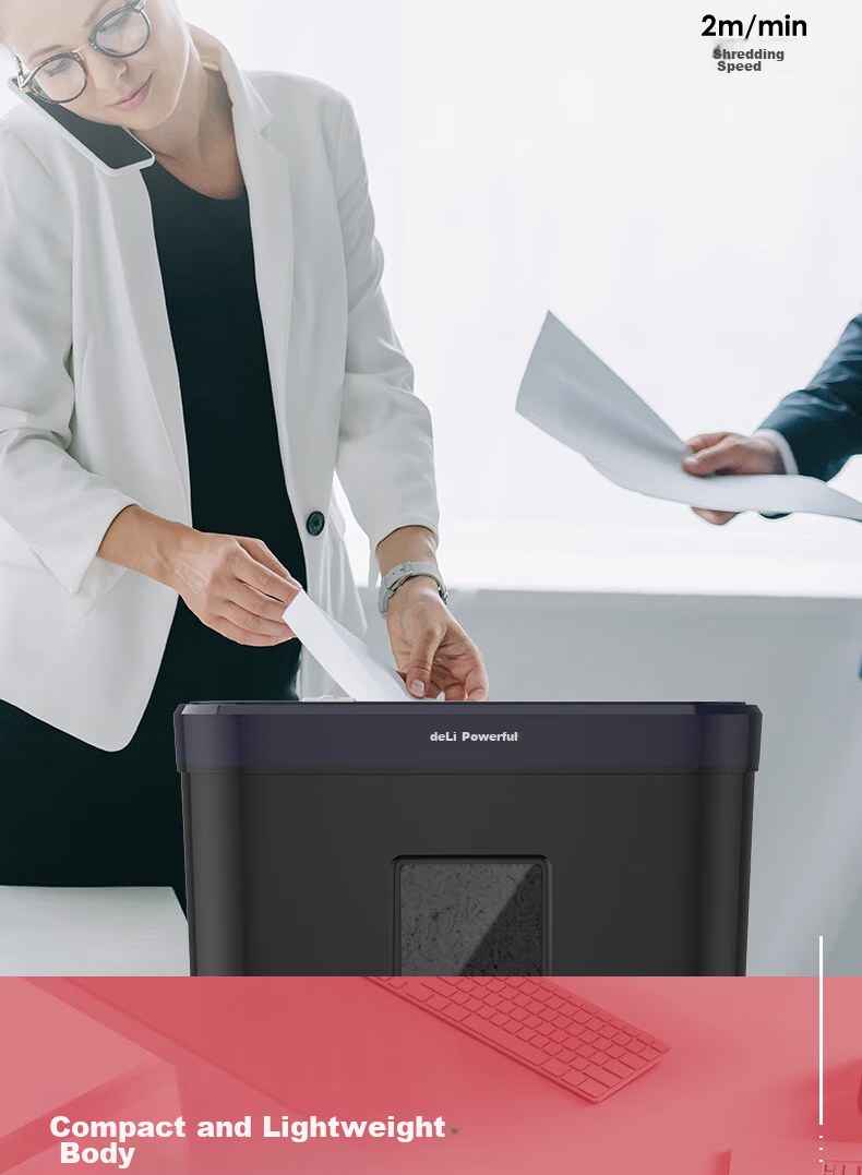 Deli Paper Shredder, Level 4 Security, Single Pass 6 Sheets, 5-Minute Continuous Shredding, Small Home And Office Document Shredder, 15L Capacity, with Staple Shredding, 33088 13