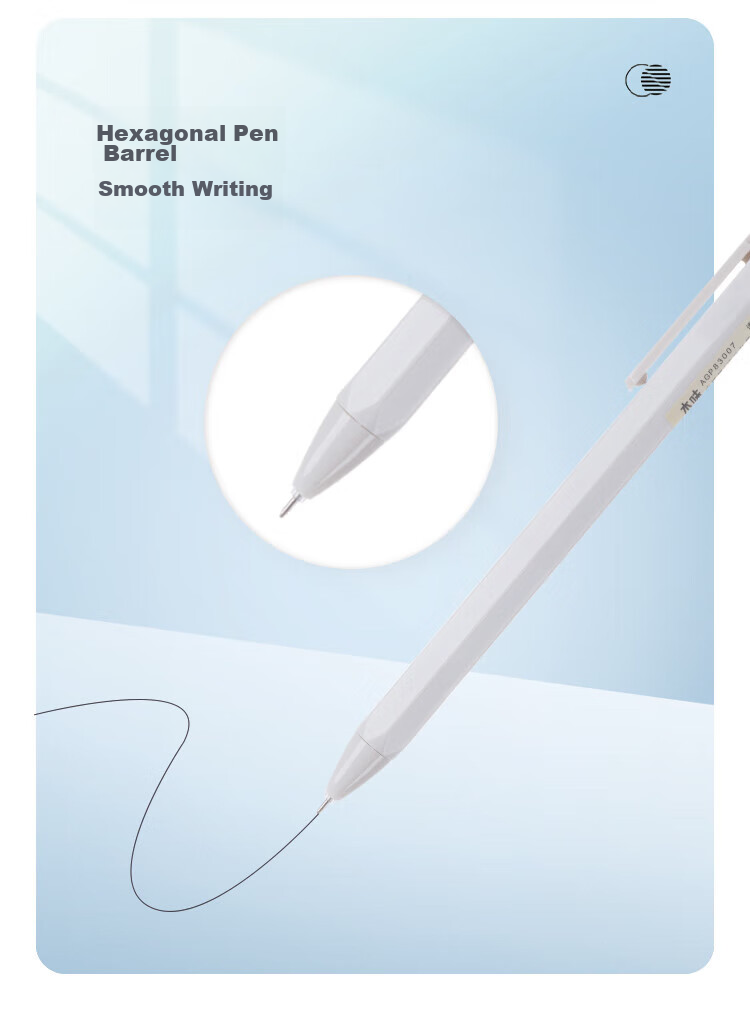 M&G 0.35mm Black Gel Pen, Retractable Full Needle Tube Signing Pen, Benwei Series Ink Pen AGP83007A, 6 Pieces 4