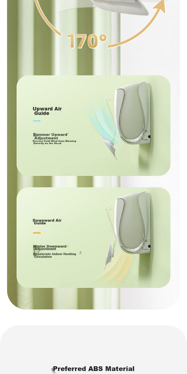 Ecoco Air Conditioner Wind Shield No-Installation Anti-Direct Blow Maternity Cold Air Outlet Hanging Deflector Panel 13
