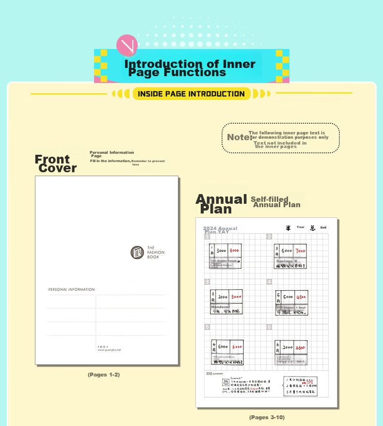 GuangBo Hatsune Miku Official Merchandise Anime Planner, High-Quality Magnetic Cover Diary with 96 Pages/105*140mm CY997027-D Gift 5