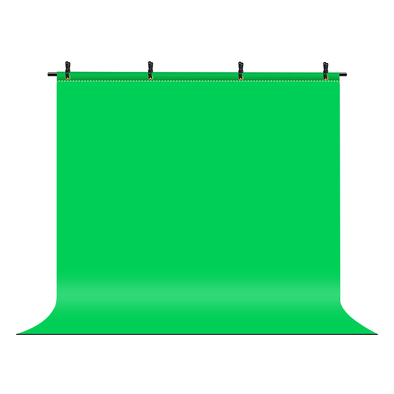 Pangniu 2*2m Professional Video Chroma Key Backdrop, Photography And Live Streaming Photo-Taking Thickened Background Cloth Set PU5205G Solid Color Background Wall Chroma Key Cloth with Fill Light, Shooting Props Gree
