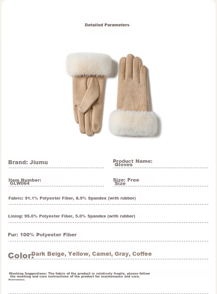 JIUMU Warm Gloves for Women, Winter Thickened Fleece-Lined, for Cycling And Driving, Windproof And Cold-Resistant, Touchscreen Compatible Gloves 11
