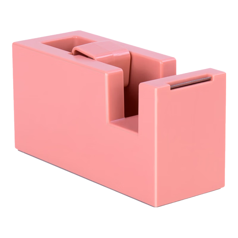 Deli Tape Dispenser, Transparent Tape Cutter, Non-Slip Base, Smooth Cutting, 18mm, for Office And Home Use, Cherry Blossom Pink NS121