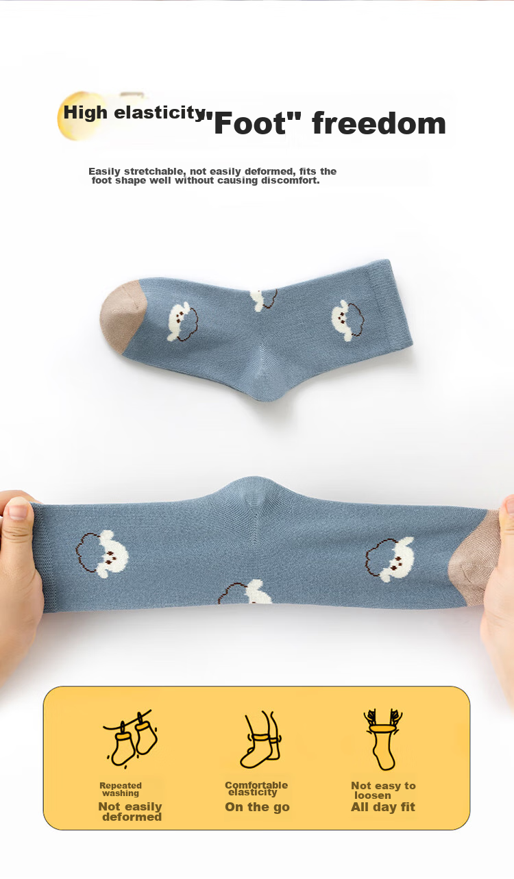 MiiOW Boys' Socks, Spring And Autumn Cotton Mid-Calf Socks, Children's Cartoon Versatile Cotton Socks for Students, Mixed Colors, Size M 5