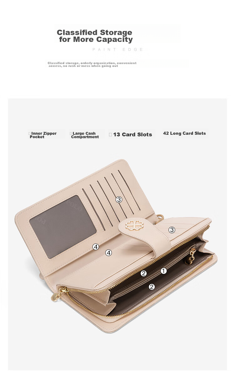 POLO Clutch Handbag for Women, Multi-Card Slots Long Wallet Card Holder Large Capacity Purse Women's Bag Birthday Gift for Girlfriend 9