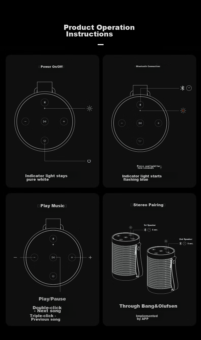 B&O [Ferrari Limited Edition] Beosound Explore Wireless Bluetooth Speaker, Portable B&O Audio Mini Waterproof Sports Portable Speaker, Birthday Gift 16