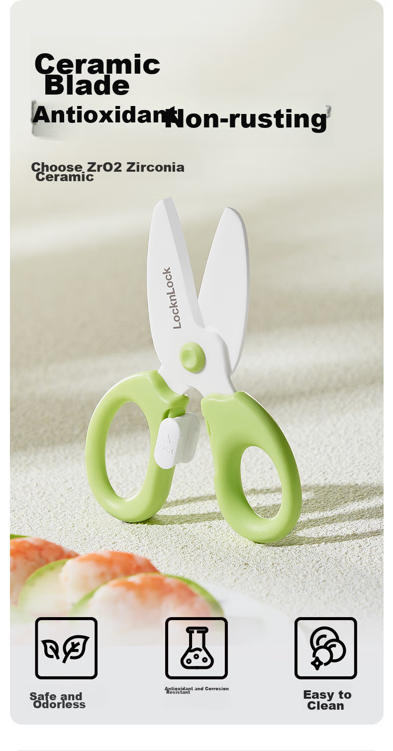 LOCK&LOCK Baby Food Scissors, Small Ceramic Baby Food Cutter, Infant Food Scissors, Children's Mini Portable Baby Food Cutting Tools 5