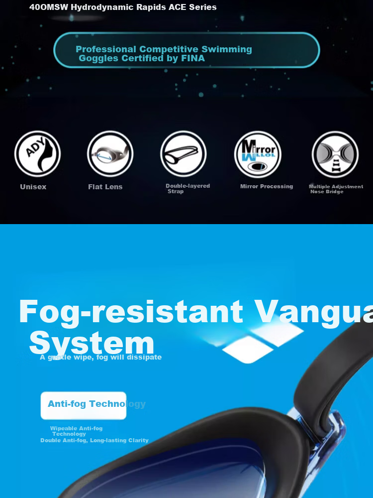 Arena Swimming Goggles Imported Coating HD Waterproof Anti-Fog Anti-Glare Professional Training Racing Unisex 2