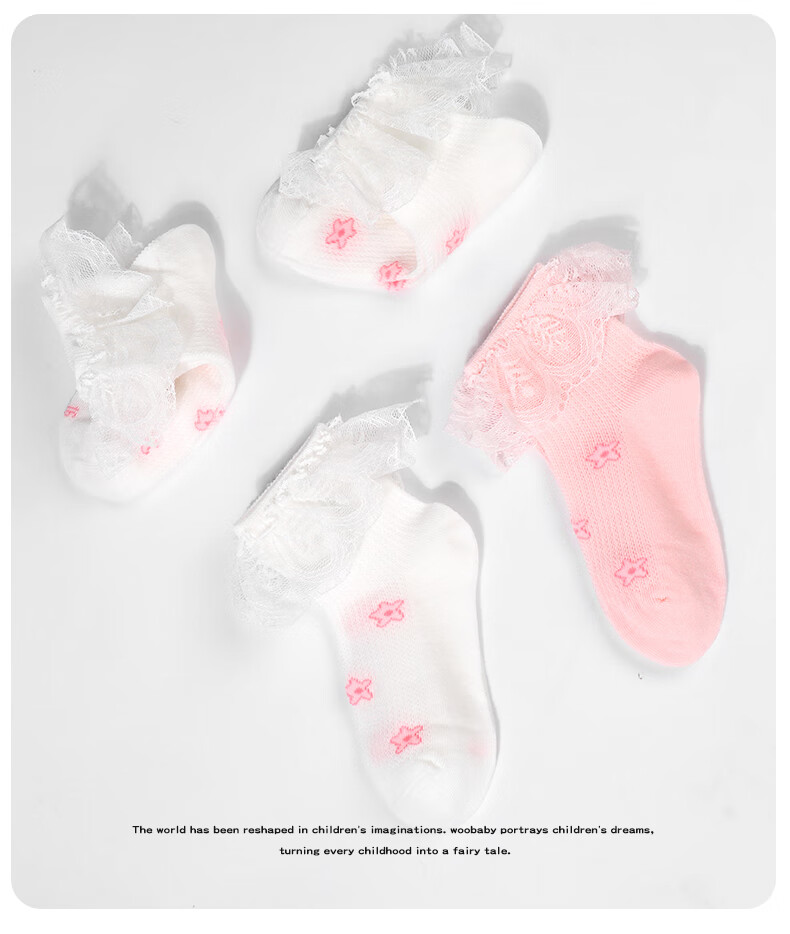 Barbie Girls' Socks, Thin Spring And Autumn Style, Children's Cotton Socks, Cute White Lace Short Socks for Baby Girls, Mesh Socks for Girls 14