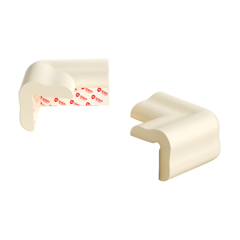 BEIDELI L-Shaped Adhesive-Free Corner Guards, Child Safety Edge Protectors, 3M Adhesive, Odorless Melamine, EU Standard, Off-White, 5 Pieces
