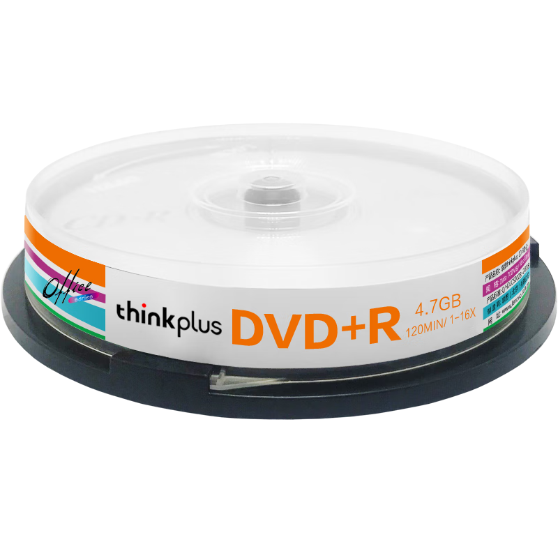 Lenovo DVD+R Discs, 16x Speed, 4.7GB Capacity, Blank Discs, Office Series, 10 Pieces in A Box, Grade A Discs, Stable Recording