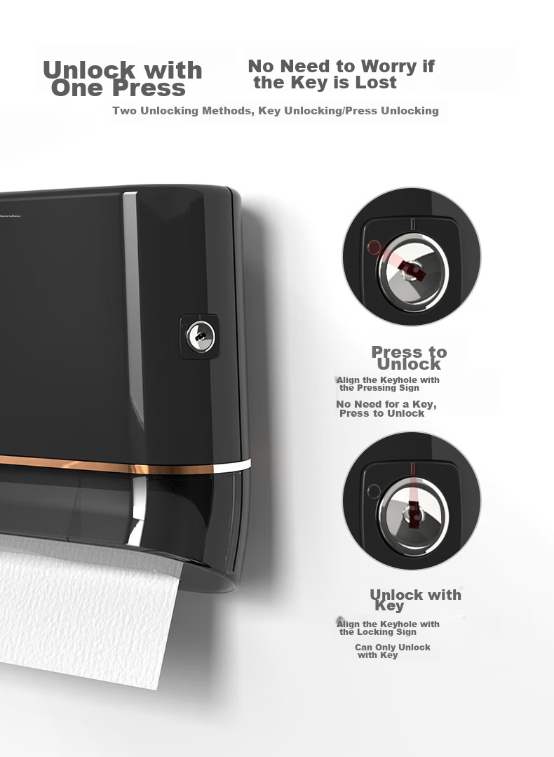 Interhasa! Wall-Mounted Toilet Paper Holder, Bathroom Tissue Dispenser, No Drilling Required E6002 4