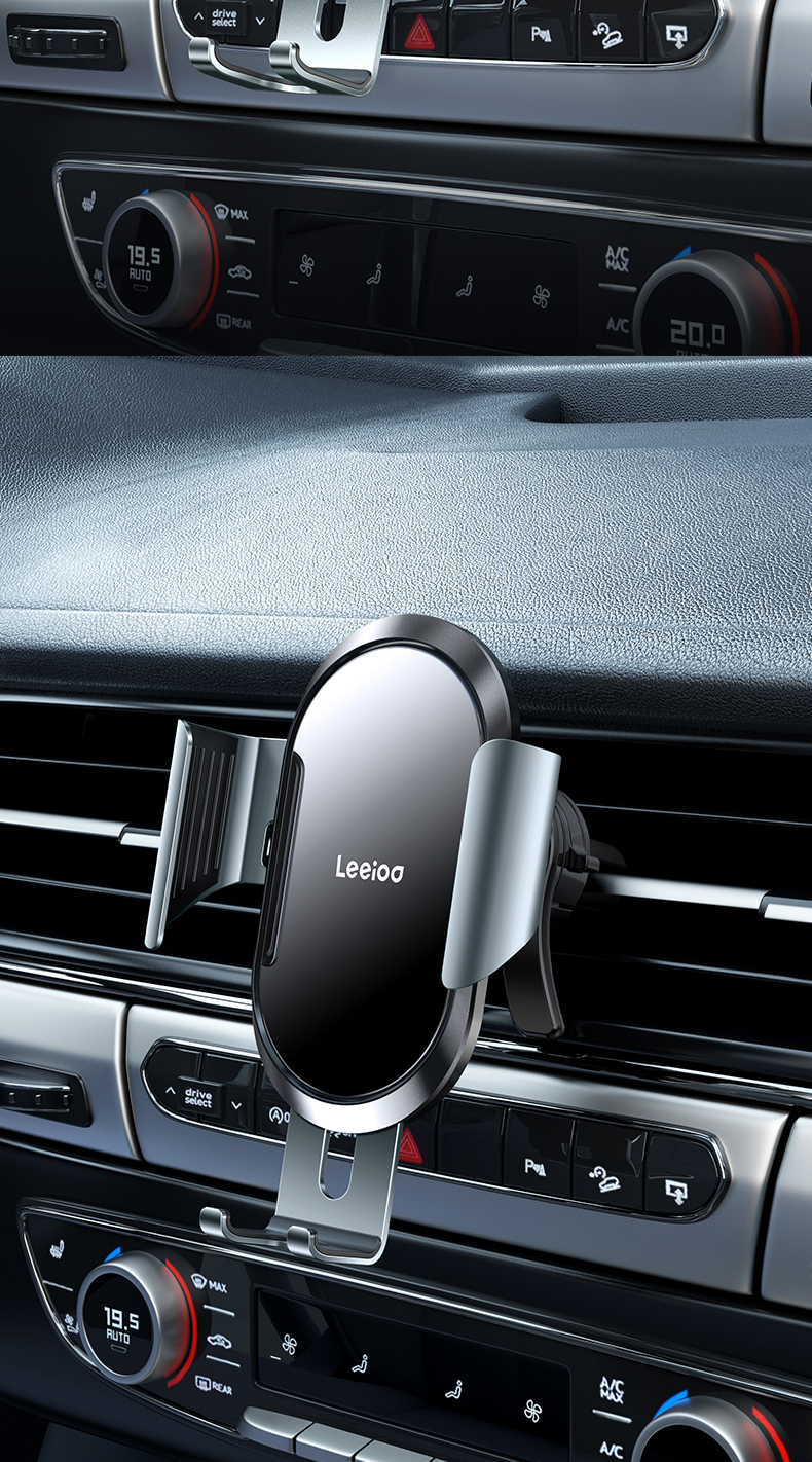 Leeioo Car Phone Holder, Universal Air Vent Mount for Navigation, Alloy Interior Accessory, Essential for Vehicles 18