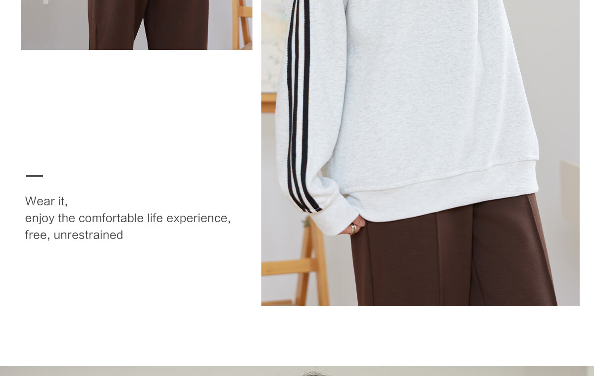 Halo Queen Women's Sweatshirt, Round Neck, Striped, Fashionable New Year Red, Casual Style, Loose-Fitting Top Jacket H143W1017 61