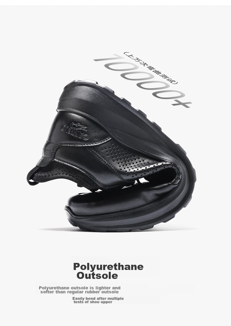 CARTELO Genuine Leather Men's Shoes, Business Casual Sports New Style for Autumn And Winter, Soft Thick-Soled Versatile Commuter Work High-End Black 35