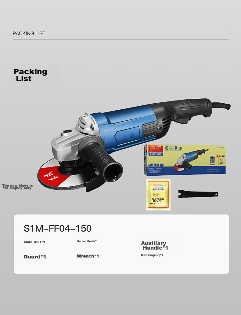 Dongcheng 2000W Angle Grinder Hand Grinder Polisher S1M-FF04-150S Electric Power Tool 12