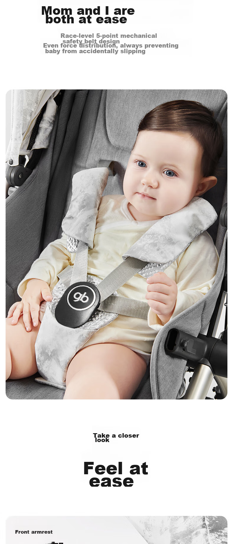 Gb Stroller Can Sit And Lie Down, Reversible, Lightweight, High-View, Baby Walking Stroller, Safety Cabin No. 2 E5011 Baixuesha 23