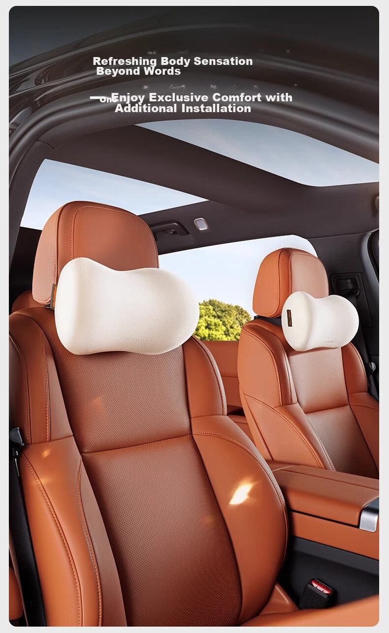 HELLOLEIBOO Car Headrest And Lumbar Support Set, Neck Pillow And Back Cushion for Vehicles, Universal Memory Foam Seat Cushion Pillow 12