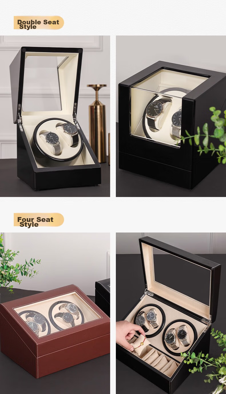 DUOJINJIANG Dual-Position Anti-Magnetic Silent Watch Winder, Leather Strap Interior Imported Core Watch, Moisture-Proof Storage Box, AI Intelligent Watch Care Device 11