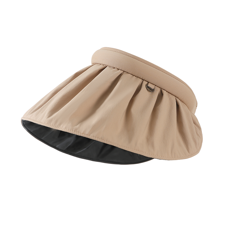 MISSION UV Black Gel Sun Protection Hat for Women, Sun Visor Hat, Shell Open Top Hat, Summer Face-Covering UV Protection Wide Brim Hat