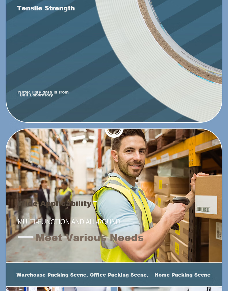 Deli High-Quality Transparent Packing Tape, 48mm*100y*50um (91.4m/roll), 6 Rolls/tube, Office Supplies, 33548 9