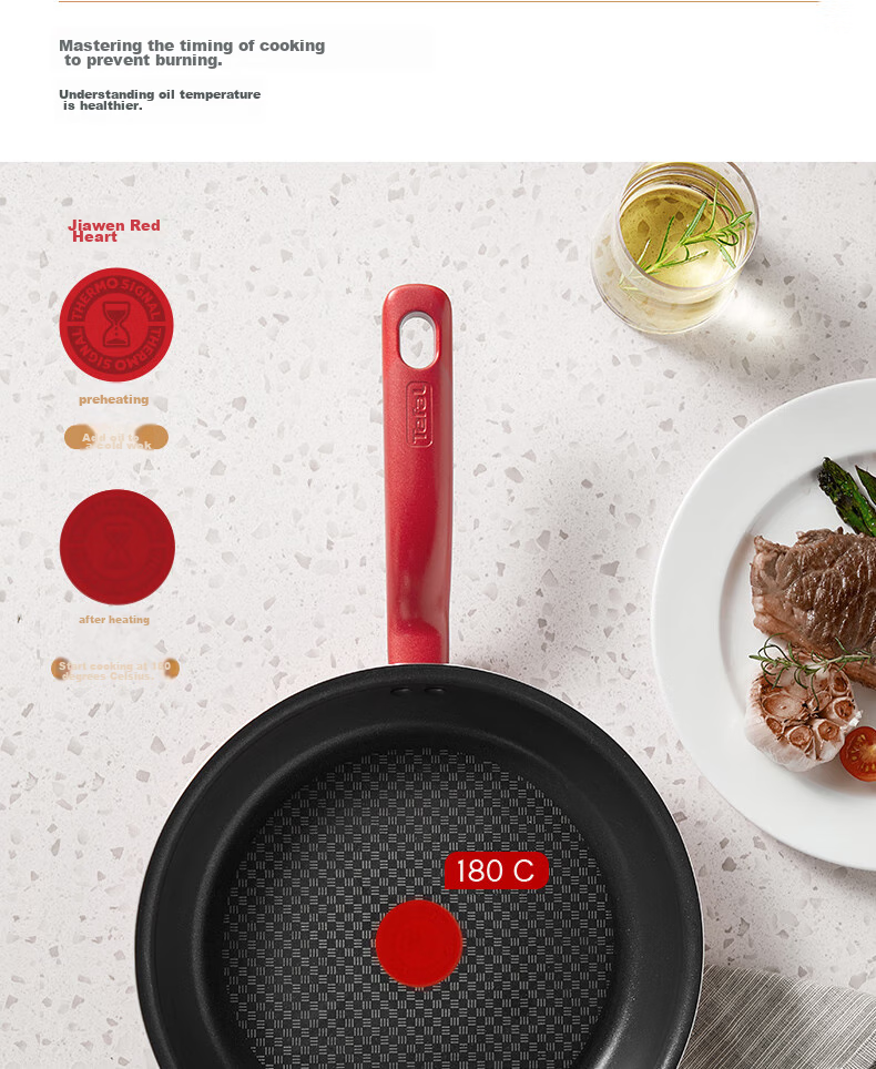 Tefal Non-Stick Frying Pan for Home Use, Steak Pan with Titanium Coating, Low Smoke, Suitable for Induction And Gas Stoves, 28cm 10
